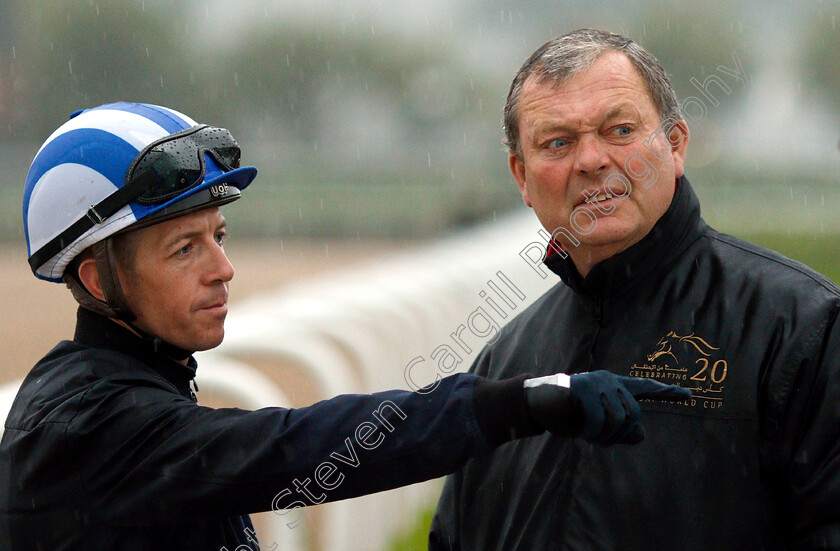 Jim-Crowley-and-William-Haggas-0001 
 JIM CROWLEY and WILLIAM HAGGAS before Jahbath trained for The UAE Derby
Meydan 28 Mar 2019 - Pic Steven Cargill / Racingfotos.com