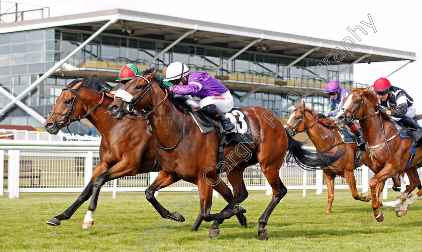 Karibana-0002 
 KARIBANA (farside, Shane Kelly) beats INHALATION (nearside) in The Cash Out At bet365 Handicap
Newbury 19 Jul 2020 - Pic Steven Cargill / Racingfotos.com