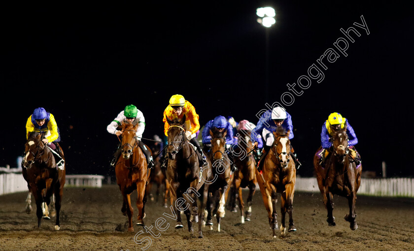 First-Principle-0003 
 FIRST PRINCIPLE (centre, Richard Kingscote) beats SPECTACULAR VIEW (2nd right) in The Unibet EBF Novice Stakes Div1
Kempton 4 Dec 2024 - pic Steven Cargill / Racingfotos.com