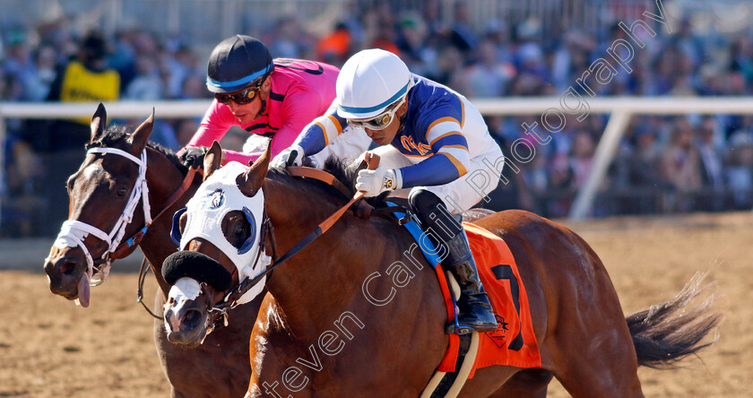 Speedy-Wilson-0003 
 SPEEDY WILSON (Armando Ayuso) wins The Golden State Juvenile Stakes
Del Mar USA 1 Nov 2024 - Pic Steven Cargill / Racingfotos.com