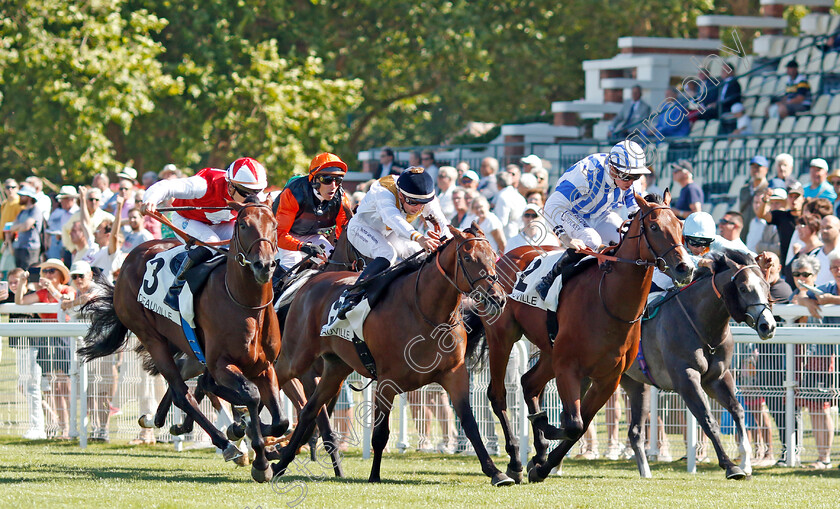 Ocean-Vision-0007 
 OCEAN VISION (left, Maxime Guyon) beats KOKACHIN (2nd left) VICIOUS HARRY (2nd right) and EDDIE'S BOY (right) in The Prix de la Vallee d'Auge
Deauville 6 Aug 2022 - Pic Steven Cargill / Racingfotos.com