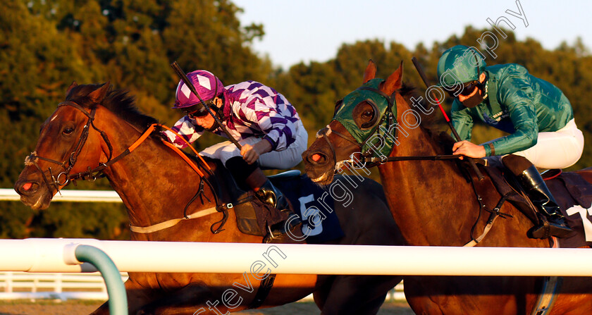 Seaforth-0004 
 SEAFORTH (Finley Marsh) beats GOOD LUCK CHARM (right) in The Betway Apprentice Handicap
Lingfield 4 Aug 2020 - Pic Steven Cargill / Racingfotos.com