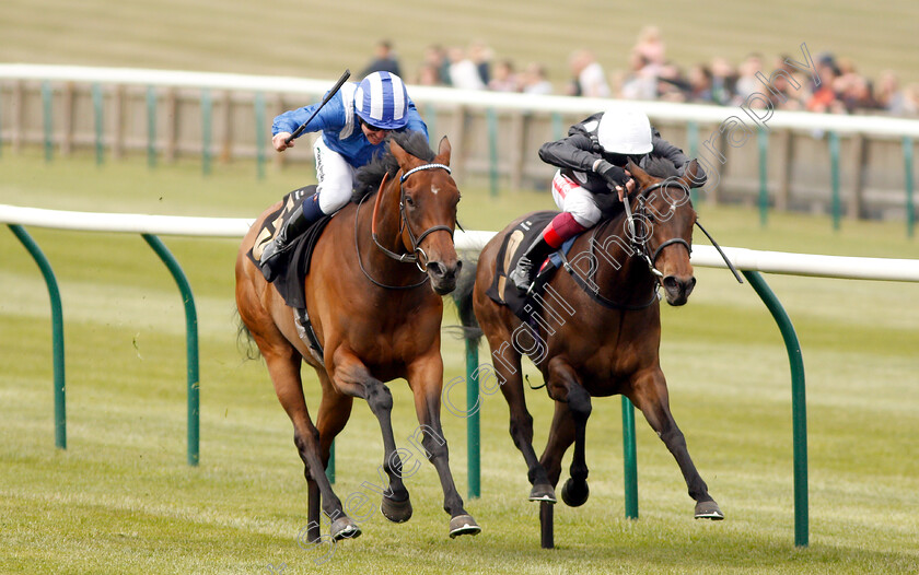 Maqsad-0006 
 MAQSAD (left, Jim Crowley) beats TWIST 'N' SHAKE (right) in The bet365 EBF Fillies Maiden Stakes Div1
Newmarket 16 Apr 2019 - Pic Steven Cargill / Racingfotos.com