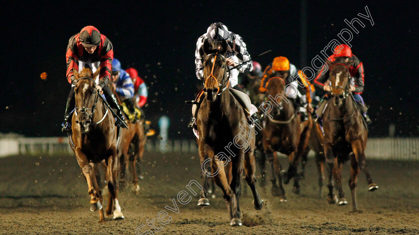 Cry-Havoc-0004 
 CRY HAVOC (centre, Rob Hornby) beats LAPSES LINGUAE (left) in The 32Red Casino Fillies Novice Auction Stakes
Kempton 20 Nov 2019 - Pic Steven Cargill / Racingfotos.com