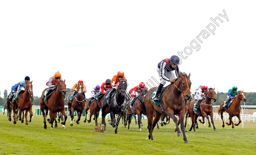 Happy-Romance-0003 
 HAPPY ROMANCE (Sean Levey) wins The Weatherbys Super Sprint
Newbury 19 Jul 2020 - Pic Steven Cargill / Racingfotos.com