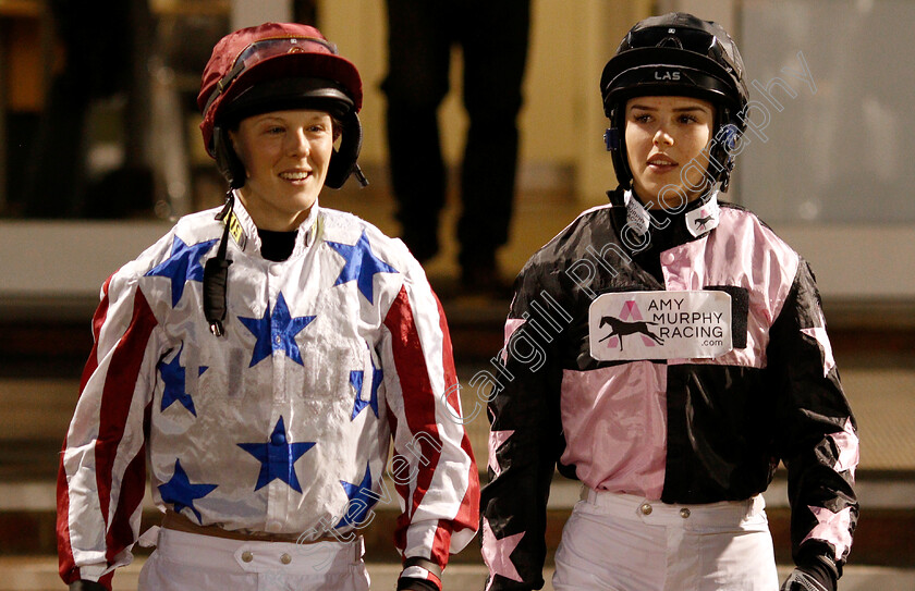 Ellie-Mackenzie-and-Grace-McEntee-0001 
 GRACE MCENTEE (right) and ELLIE MACKENZIE (left)
Chelmsford 21 Feb 2019 - Pic Steven Cargill / Racingfotos.com