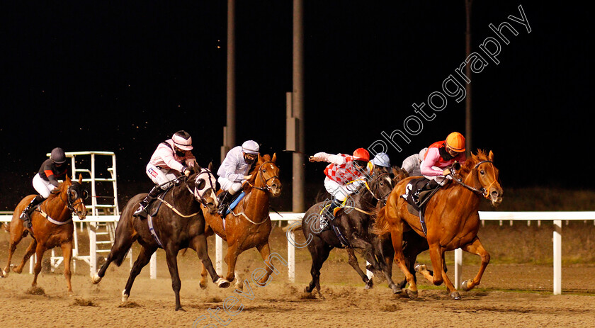 Fivehundredmiles-0001 
 FIVEHUNDREDMILES (left, Hollie Doyle) beats LILY BEACH (right) in The tote.co.uk Now Never Beaten SP Handicap
Chelmsford 22 Oct 2020 - Pic Steven Cargill / Racingfotos.com