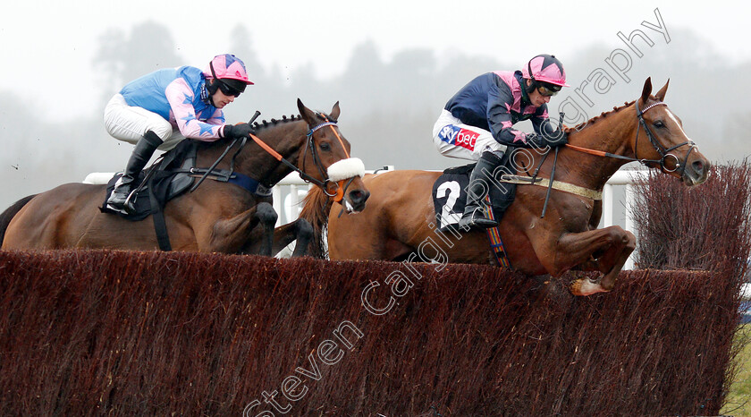 Le-Breuil-and-Rocky s-Treasure-0001 
 LE BREUIL (Daryl Jacob) leads ROCKY'S TREASURE (left)
Newbury 1 Dec 2018 - Pic Steven Cargill / Racingfotos.com