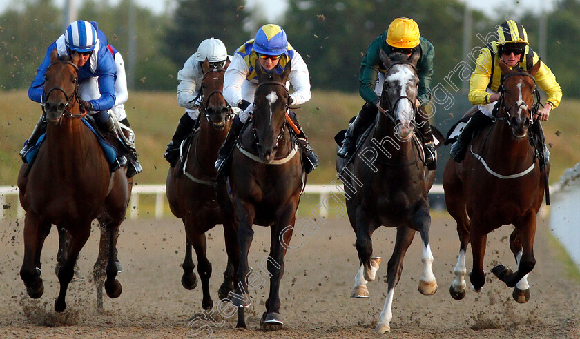 Battle-Of-Waterloo-0003 
 BATTLE OF WATERLOO (centre, Cieren Fallon) beats CHATHAM HOUSE (2nd right) SHAWAAHEQ (left) INDIAN SOUNDS (2nd left) and SELF ASSESSMENT (right) in The Gentlemen's Day Handicap
Chelmsford 23 Jul 2019 - Pic Steven Cargill / Racingfotos.com