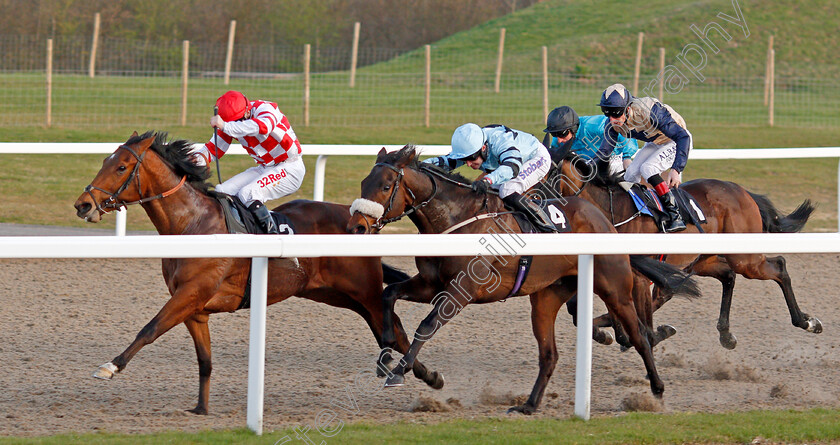 Rustang-0003 
 RUSTANG (Jamie Spencer) beats FINISHER (right) in The toteexacta Pick The 1st and 2nd Handicap Chelmsford 6 Apr 2018 - Pic Steven Cargill / Racingfotos.com