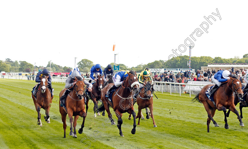 Main-Desire-0002 
 MAIN DESIRE (2nd left, Daniel Tudhope) beats HEY JONESY (3rd left) and ROUSSEL (right) in The British Stallion Studs EBF Westow Stakes York 17 May 2018 - Pic Steven Cargill / Racingfotos.com