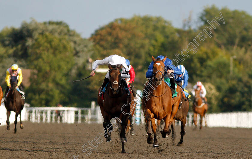 Expressionism-0003 
 EXPRESSIONISM (right, William Buick) beats ILLUMINED (left) in The Get Switched On With Matchbook Fillies Novice Stakes
Kempton 7 Aug 2019 - Pic Steven Cargill / Racingfotos.com