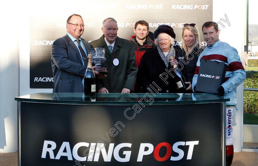 Lalor-0008 
 Presentation to Mr and Mrs Staddon, Kayley Woollacott and Richard Johnson for The Racing Post Arkle Trophy Trial Novices Chase won by LALOR 
Cheltenham 18 Nov 2018 - Pic Steven Cargill / Racingfotos.com