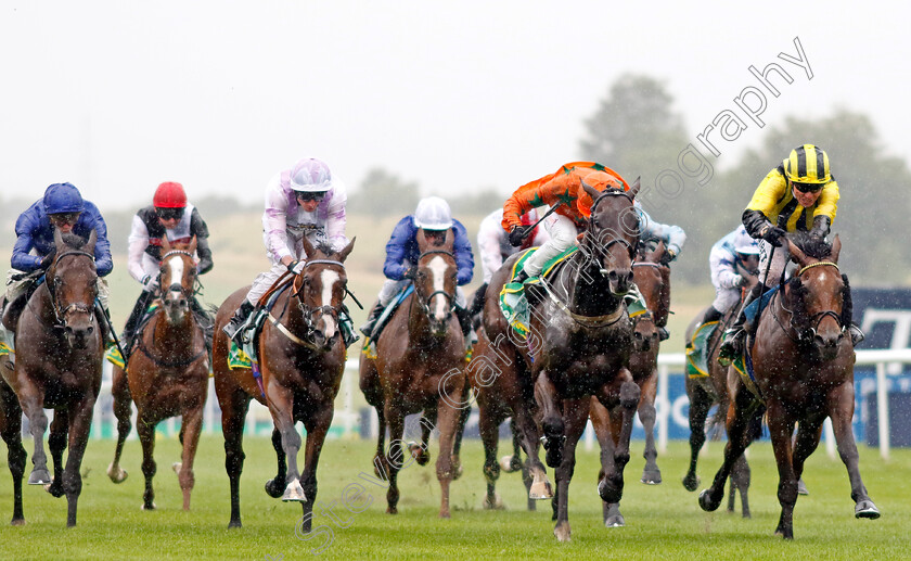 Killybegs-Warrior-0004 
 KILLYBEGS WARRIOR (2nd right, Kevin Stott) beats OBELIX (right) in The 6 Horse Challenge At bet365 Handicap
Newmarket 14 Jul 2023 - Pic Steven Cargill / Racingfotos.com