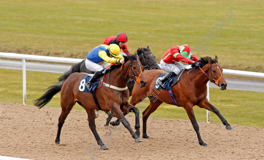 Starfighter-0002 
 STARFIGHTER (left, Richard Kingscote) beats FIEROSPEED (right) in The Heed Your Hunch At Betway Handicap
Wolverhampton 13 Mar 2021 - Pic Steven Cargill / Racingfotos.com