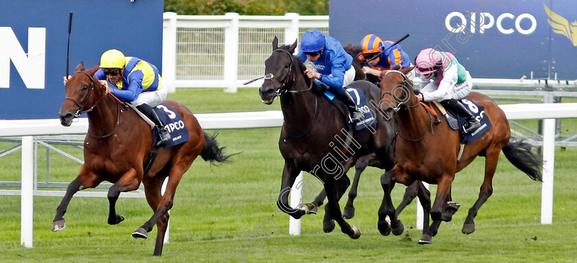 Goliath-0009 
 GOLIATH (Christophe Soumillon) beats BLUESTOCKING (right) and REBEL'S ROMANCE (centre) in The King George VI and Queen Elizabeth Stakes
Ascot 27 Jul 2024 - Pic Steven Cargill / Racingfotos.com