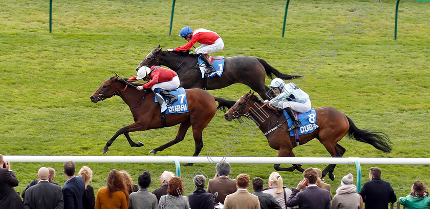 Mot-Juste-0004 
 MOT JUSTE (William Buick) beats ANGEL'S HIDEAWAY (farside) and SUNDAY STAR (right) in The Godolphin Lifetime Care Oh So Sharp Stakes
Newmarket 12 Oct 2018 - Pic Steven Cargill / Racingfotos.com