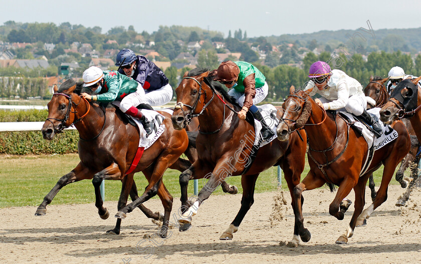 San-Remo-0002 
 SAN REMO (centre, Mickael Barzalona) beats HONOR BERE (right) and RHODE BAY (left) in the Prix De Cosqueville
Deauville 8 Aug 2020 - Pic Steven Cargill / Racingfotos.com