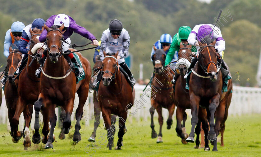 Diligently-0006 
 DILIGENTLY (right, Rossa Ryan) beats ARIZONA BLAZE (left) in The Harry's Half Million By Goffs Premier Yearling Stakes
York 22 Aug 2024 - Pic Steven Cargill / Racingfotos.com