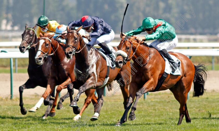 Measure-Of-Time-0005 
 MEASURE OF TIME (centre, P C Boudot) beats ZEYREK (right) in The Prix Club Hipico Concepcion - Prix Michel Houyvet
Deauville 9 Aug 2020 - Pic Steven Cargill / Racingfotos.com