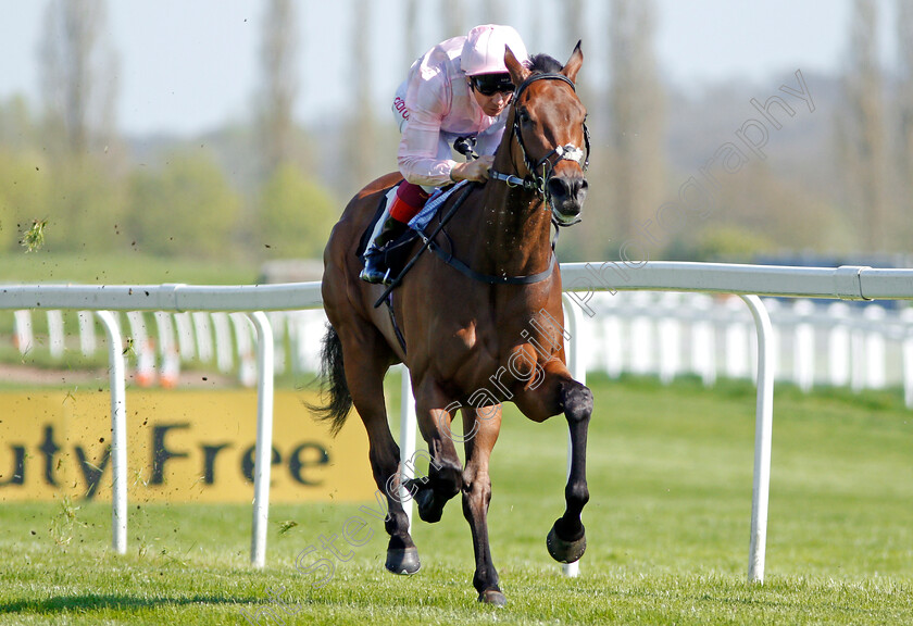 Lah-Ti-Dar-0005 
 LAH TI DAR (Frankie Dettori) wins The BJP Celebrating 20 Years Maiden Fillies Stakes Newbury 20 Apr 2018 - Pic Steven Cargill / Racingfotos.com