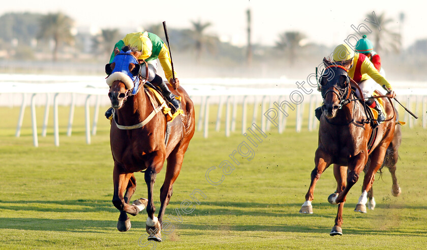 London-Look-0001 
 LONDON LOOK (left, Anas Al Siyabi) wins The Batelco Sprint Cup
Bahrain 22 Nov 2019 - Pic Steven Cargill / Racingfotos.com