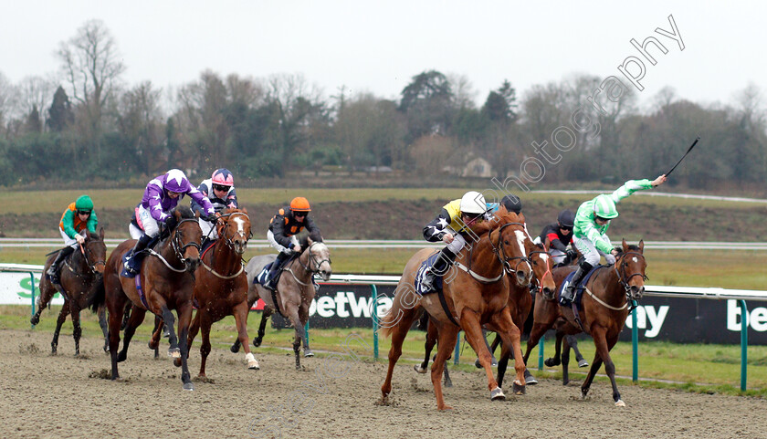 Keep-It-Country-Tv-0002 
 KEEP IT COUNTRY TV (centre, John Egan) wins The Ladbrokes Nursery
Lingfield 5 Dec 2018 - Pic Steven Cargill / Racingfotos.com