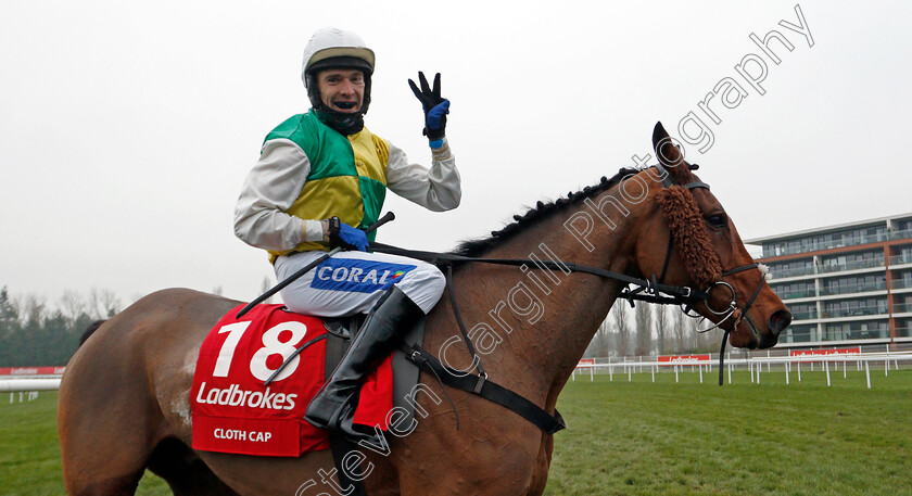 Cloth-Cap-0015 
 CLOTH CAP (Tom Scudamore) after winning The Ladbrokes Trophy Chase
Newbury 28 Nov 2020 - Pic Steven Cargill / Racingfotos.com