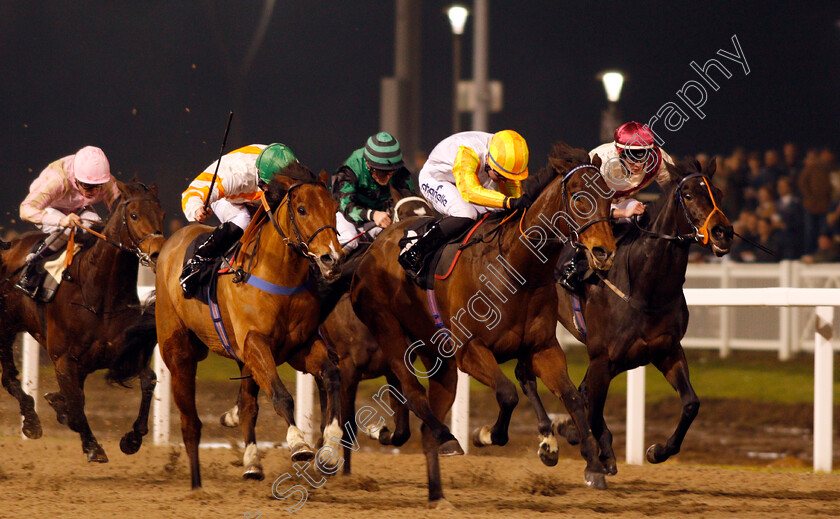 Jack-Of-Diamonds-0003 
 JACK OF DIAMONDS (centre, Rossa Ryan) beats CHORAL CLAN (left) and RELEVANT (right) in The Bet toteexacta At betfred.com Handicap Chelmsford 21 Dec 2017 - Pic Steven Cargill / Racingfotos.com