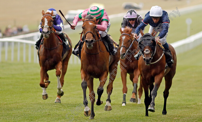 Fulfilled-0006 
 FULFILLED (Jamie Spencer) beats ATTACHE (right) in The Racing TV Free For A Month Handicap
Newmarket 22 Jul 2022 - Pic Steven Cargill / Racingfotos.com