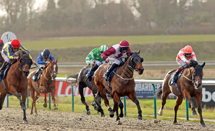 A-Go-Go-0001 
 A GO GO (centre, Darragh Keenan) beats EQUALLY FAST (right) in The Read Katie Walsh On Betway Insider Handicap
Lingfield 19 Dec 2020 - Pic Steven Cargill / Racingfotos.com