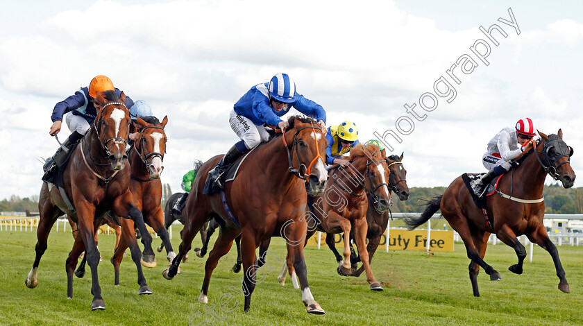 Tabarrak-0003 
 TABARRAK (centre, Jim Crowley) beats ACCIDENTAL AGENT (left) and URBAN FOX (right) in The Dubai Duty Free Tennis Championships Cup Stakes Newbury 22 Sep 2017 - Pic Steven Cargill / Racingfotos.com