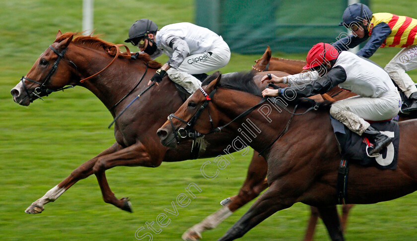 Tyson-Fury-0005 
 TYSON FURY (Kieran Shoemark) beats GOLDEN RULES (right) in The Charlie Waller Trust Novice Stakes
Ascot 2 Oct 2020 - Pic Steven Cargill / Racingfotos.com