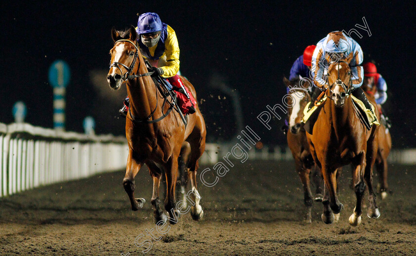 Cemhaan-0004 
 CEMHAAN (Frankie Dettori) beats NOTE BLEU (right) in The 32Red Casino Novice Stakes
Kempton 4 Mar 2020 - Pic Steven Cargill / Racingfotos.com