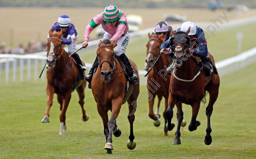 Fulfilled-0007 
 FULFILLED (Jamie Spencer) beats ATTACHE (right) in The Racing TV Free For A Month Handicap
Newmarket 22 Jul 2022 - Pic Steven Cargill / Racingfotos.com