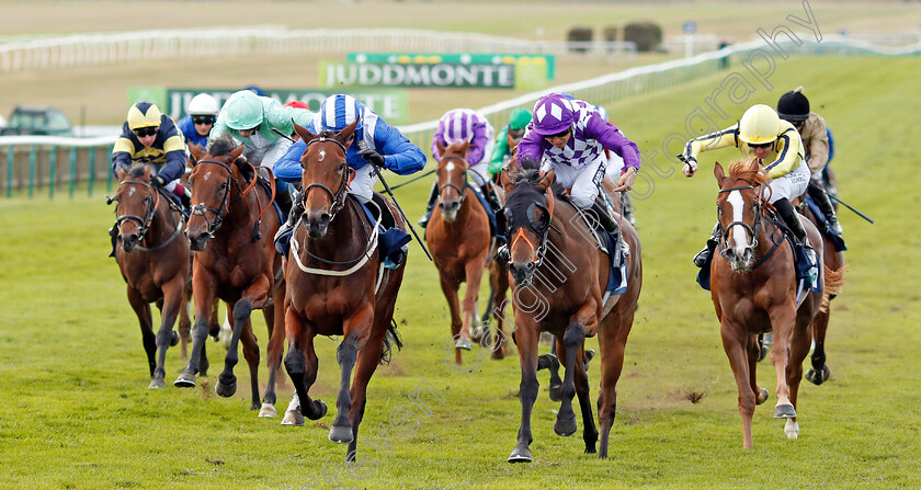 Huboor-0005 
 HUBOOR (Jim Crowley) beats SEPARATE (2nd right) and LAST SURPRISE (right) in The British Stallion Studs EBF Jersey Lily Fillies Nursery
Newmarket 28 Sep 2019 - Pic Steven Cargill / Racingfotos.com