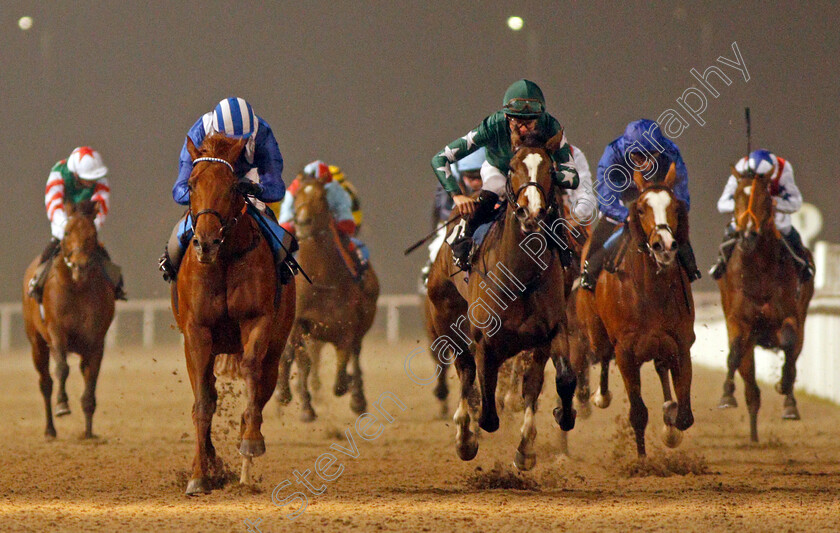 Montather-0002 
 MONTATHER (left, Jim Crowley) beats MAJESTIC NOOR (right) in The totepool Cashback Club At totesport.com Novice Stakes Div2
Chelmsford 25 Nov 2019 - Pic Steven Cargill / Racingfotos.com