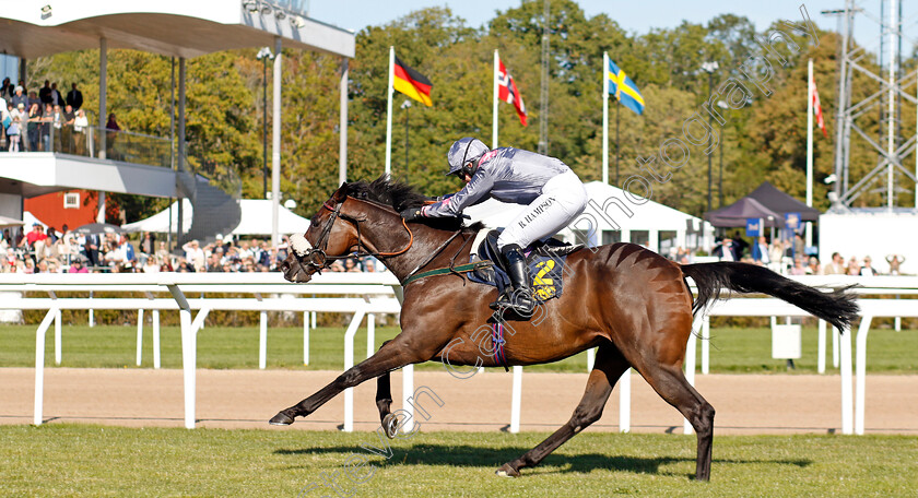 Throne-Hall-0006 
 THRONE HALL (Brodie Hampson) wins The H.M. Drottningens Pris
Bro Park, Sweden , 15 Sep 2024 - Pic Steven Cargill / Racingfotos.com