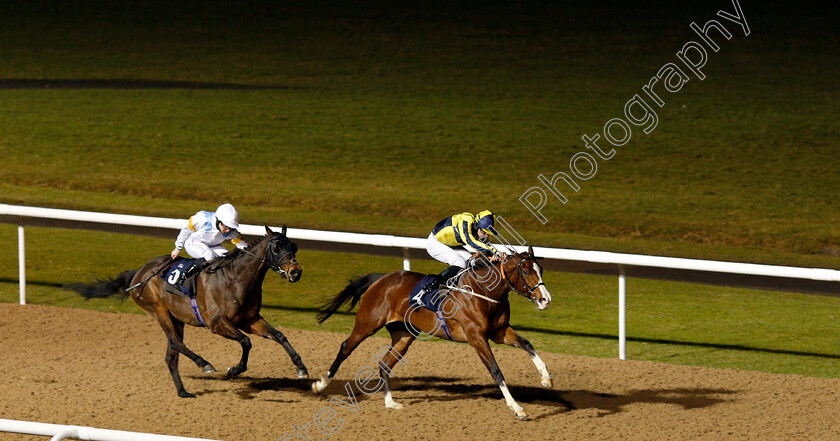 My-Girl-Maggie-0001 
 MY GIRL MAGGIE (Richard Kingscote) beats HERMOCRATES (left) in The Play 4 To Win At Betway Handicap
Wolverhampton 4 Jan 2021 - Pic Steven Cargill / Racingfotos.com