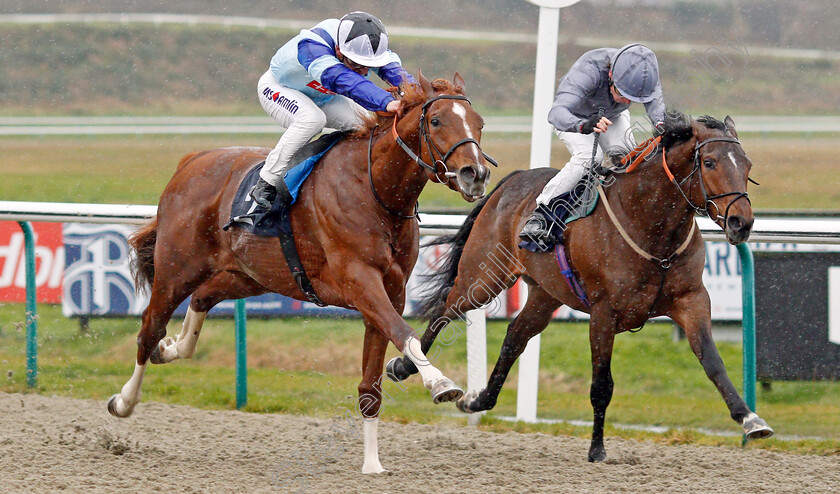 Dublin-Pharaoh-0007 
 DUBLIN PHARAOH (left, Andrea Atzeni) beats BEHIND THE WALL (right) in The Ladbrokes Home Of The Odds Boost Novice Stakes
Lingfield 15 Feb 2020 - Pic Steven Cargill / Racingfotos.com