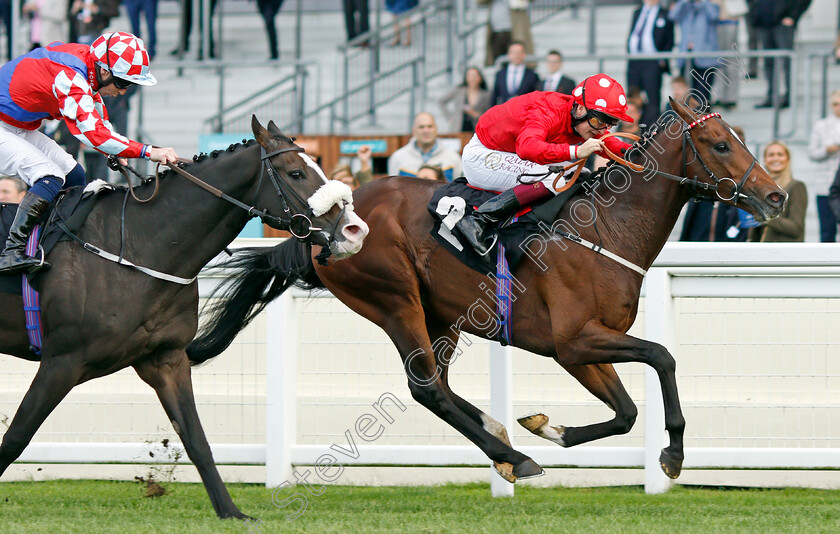 Bickerstaffe-0004 
 BICKERSTAFFE (right, Cieren Fallon) beats STRIKE RED (left) in The Design Work Studios Handicap
Ascot 1 Oct 2021 - Pic Steven Cargill / Racingfotos.com