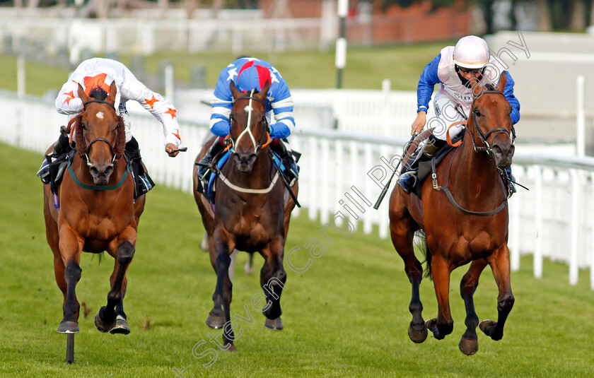 The-Blue-Bower-0004 
 THE BLUE BOWER (right, Tyler Saunders) beats YUKON MISSION (left) in The Ladbrokes Supporting Children With Cancer UK Fillies Handicap
Goodwood 29 Aug 2020 - Pic Steven Cargill / Racingfotos.com