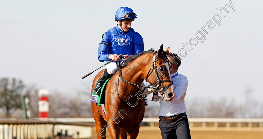 Mischief-Magic-0017 
 MISCHIEF MAGIC (William Buick) after the Breeders' Cup Juvenile Turf Sprint
Breeders Cup Meeting, Keeneland USA, 4 Nov 2022 - Pic Steven Cargill / Racingfotos.com