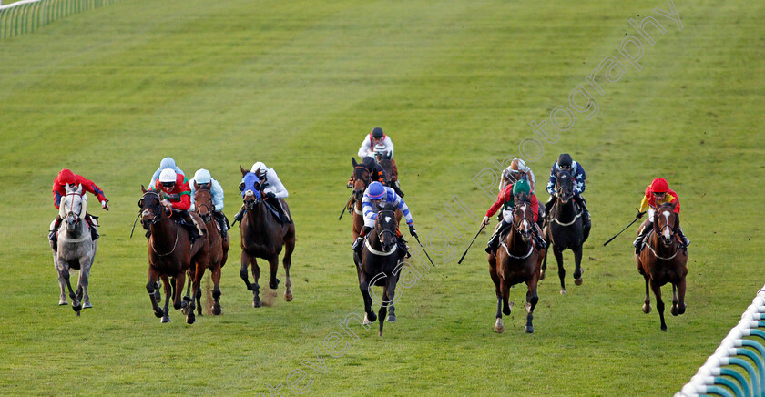 Masked-Identity-0001 
 MASKED IDENTITY (centre, Josephine Gordon) wins The 888sport Bet 10 Get 30 Handicap
Newmarket 29 Oct 2021 - Pic Steven Cargill / Racingfotos.com