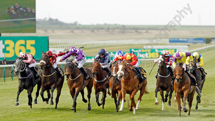 Gale-Force-Maya-0001 
 GALE FORCE MAYA (red centre, Connor Beasley) beats BERGERAC (right) and RAATEA (3rd left) in The Weatherbys Bloodstock Pro Handicap
Newmarket 12 Apr 2022 - Pic Steven Cargill / Racingfotos.com