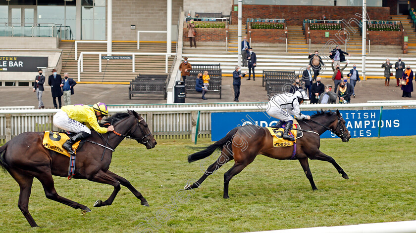 Mystery-Angel-0006 
 MYSTERY ANGEL (Ben Curtis) beats SEA KARATS (left) in The Betfair Pretty Polly Stakes
Newmarket 2 May 2021 - Pic Steven Cargill / Racingfotos.com