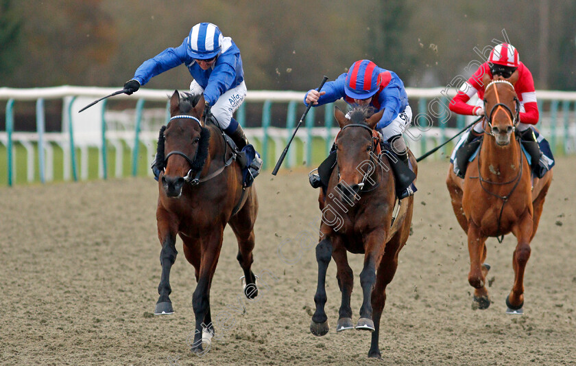 Equal-Share-0006 
 EQUAL SHARE (centre, Richard Kingscote) beats AZAHEER (left) in The Coral Proud To Support British Racing EBF Fillies Novice Stakes Div1
Lingfield 1 Dec 2021 - Pic Steven Cargill / Racingfotos.com