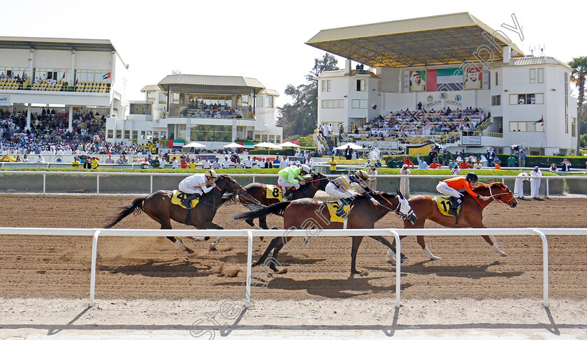 Aridity-0005 
 ARIDITY (Bernardo Pinheiro) beats TRADESMAN (hoops), ALEKO (farside) and AU COEUR (left) in The Commercial Bank Of Dubai Handicap Jebel Ali 9 Mar 2018 - Pic Steven Cargill / Racingfotos.com