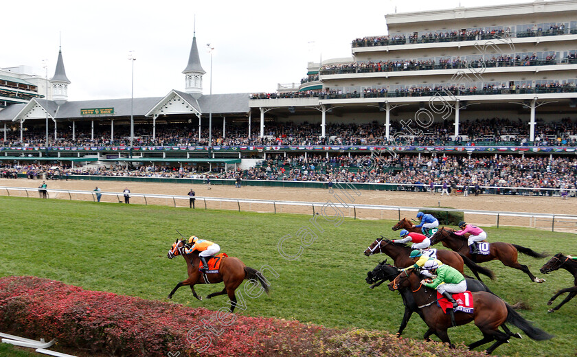 Line-Of-Duty-0002 
 LINE OF DUTY (blue, William Buick) beats UNCLE BENNY (red) and SOMELIKEITHOTBROWN (orange) in The Breeders' Cup Juvenile Turf
Churchill Downs 2 Nov 2018 - Pic Steven Cargill / Racingfotos.com