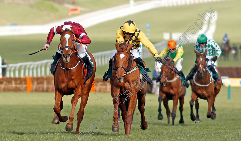 Samcro-0004 
 SAMCRO (left, Davy Russell) beats MELON (right) in The Marsh Novices Chase
Cheltenham 12 Mar 2020 - Pic Steven Cargill / Racingfotos.com